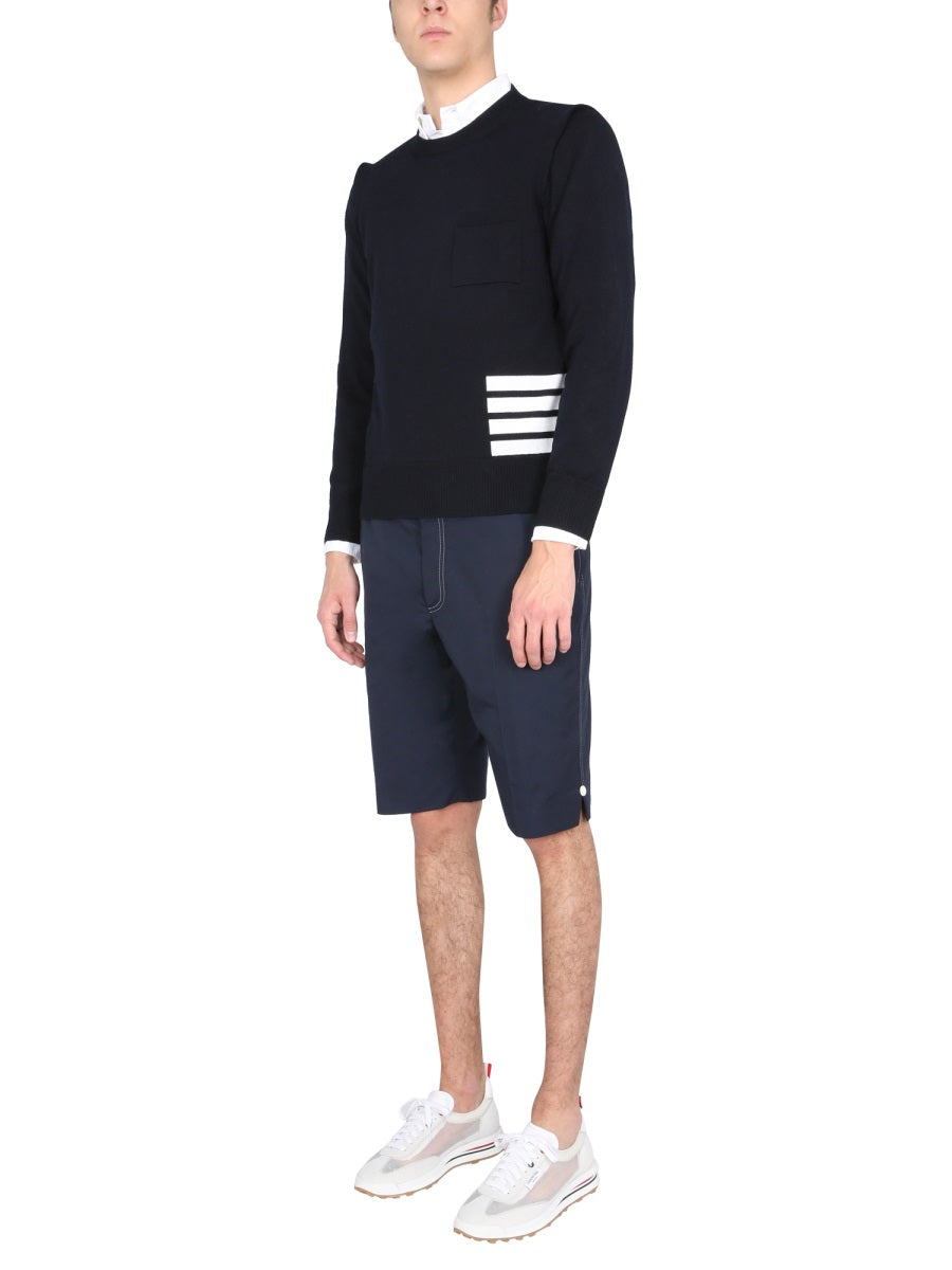 THOM BROWNE Men's Bermuda Shorts with Contrast Stitching