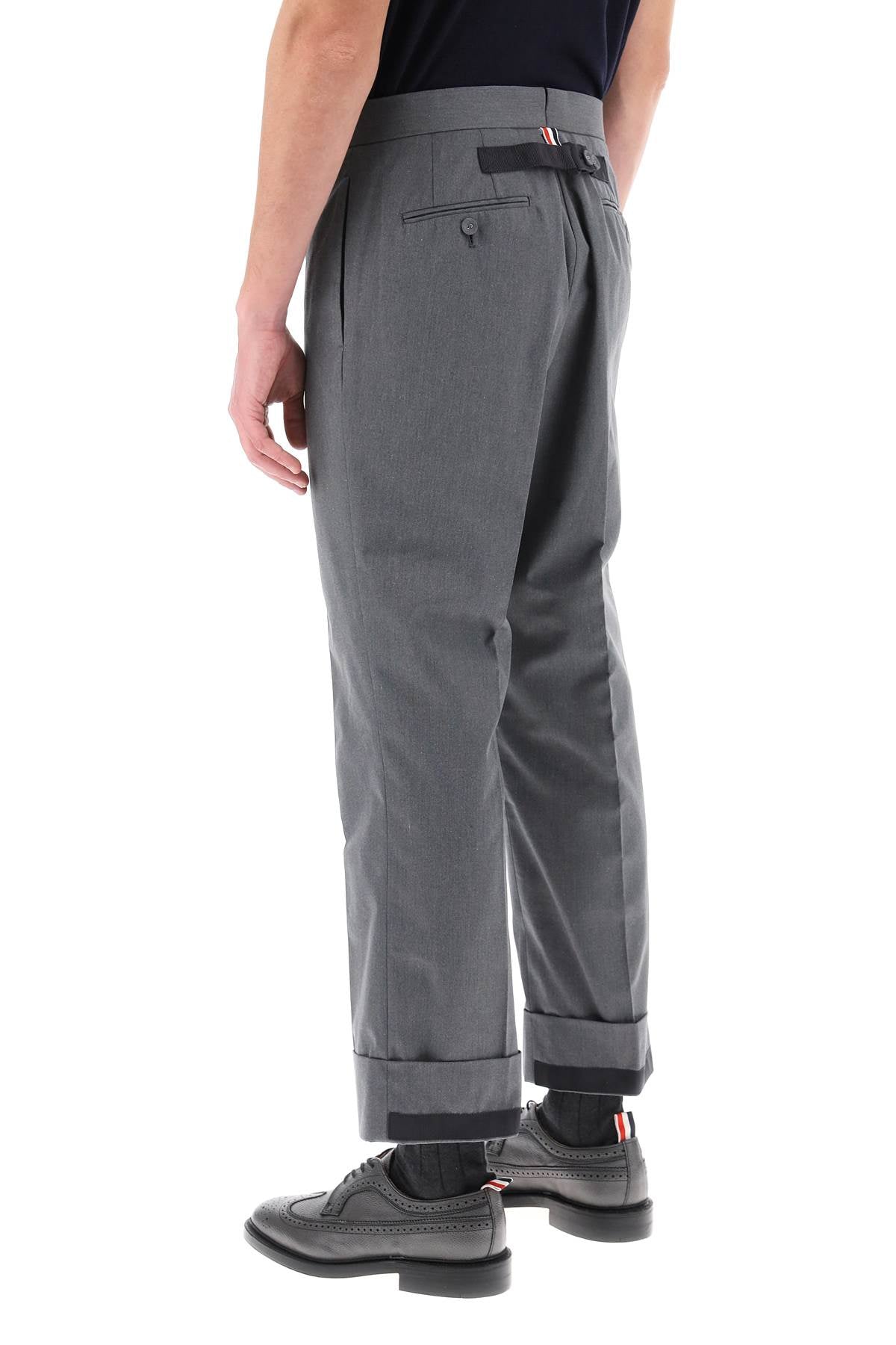 THOM BROWNE Cropped Tailoring Pants in Melange Grey