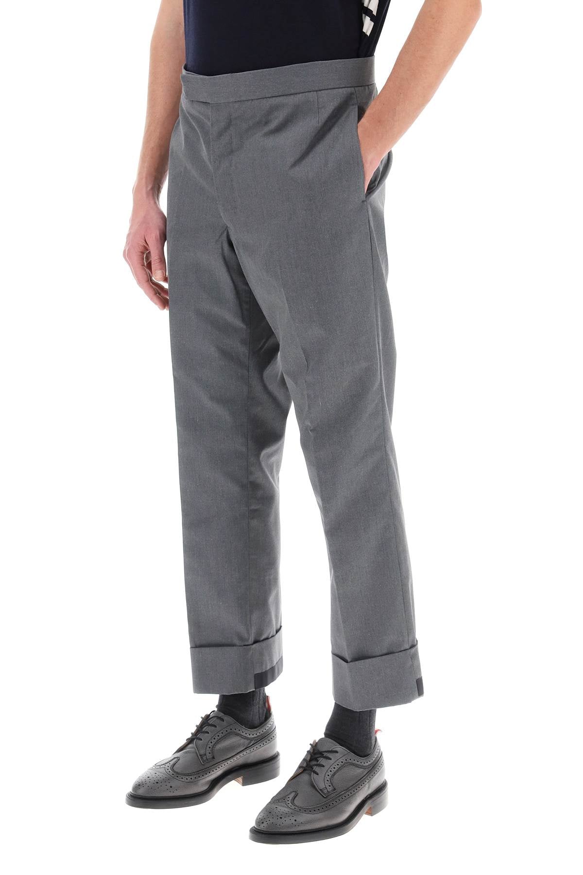 THOM BROWNE Cropped Tailoring Pants in Melange Grey