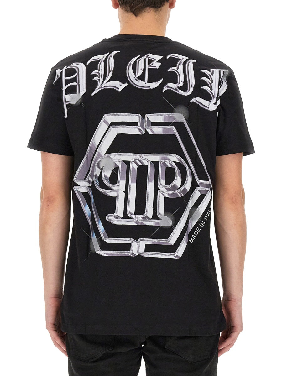 PHILIPP PLEIN Logo Print T-Shirt - Regular Fit (Large)