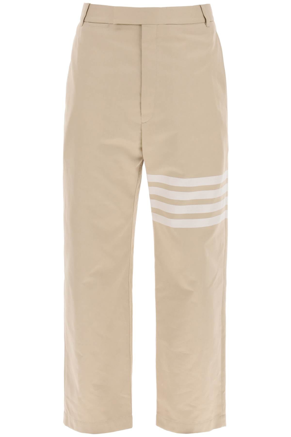 THOM BROWNE Unconstructed Straight Leg Trousers for Men