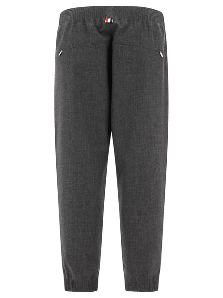 THOM BROWNE High Rise Wool Joggers for Men