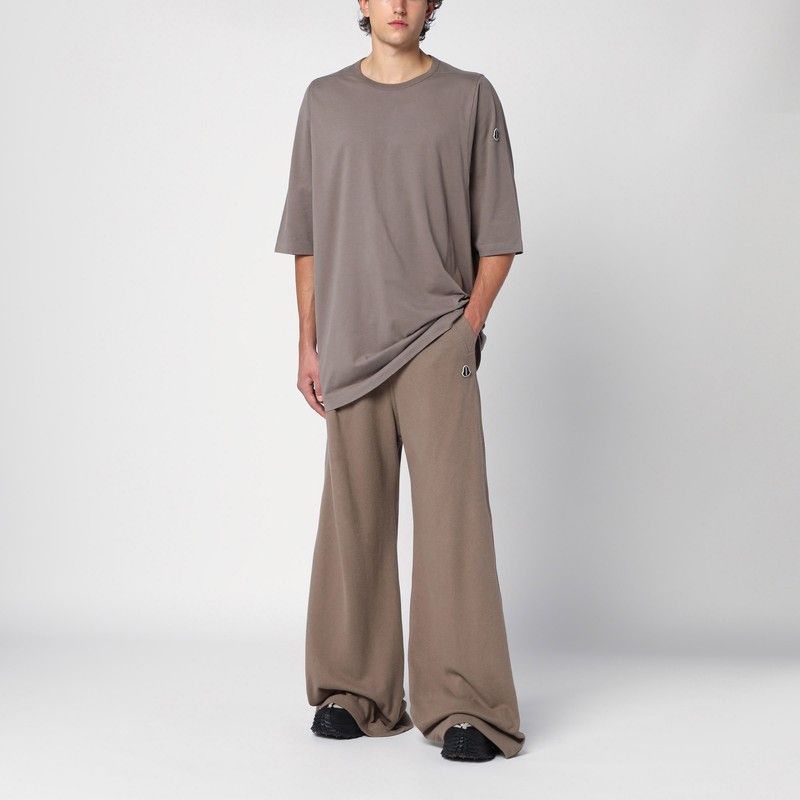 MONCLER RICK OWENS Dust-Colored Baggy Trousers for Men