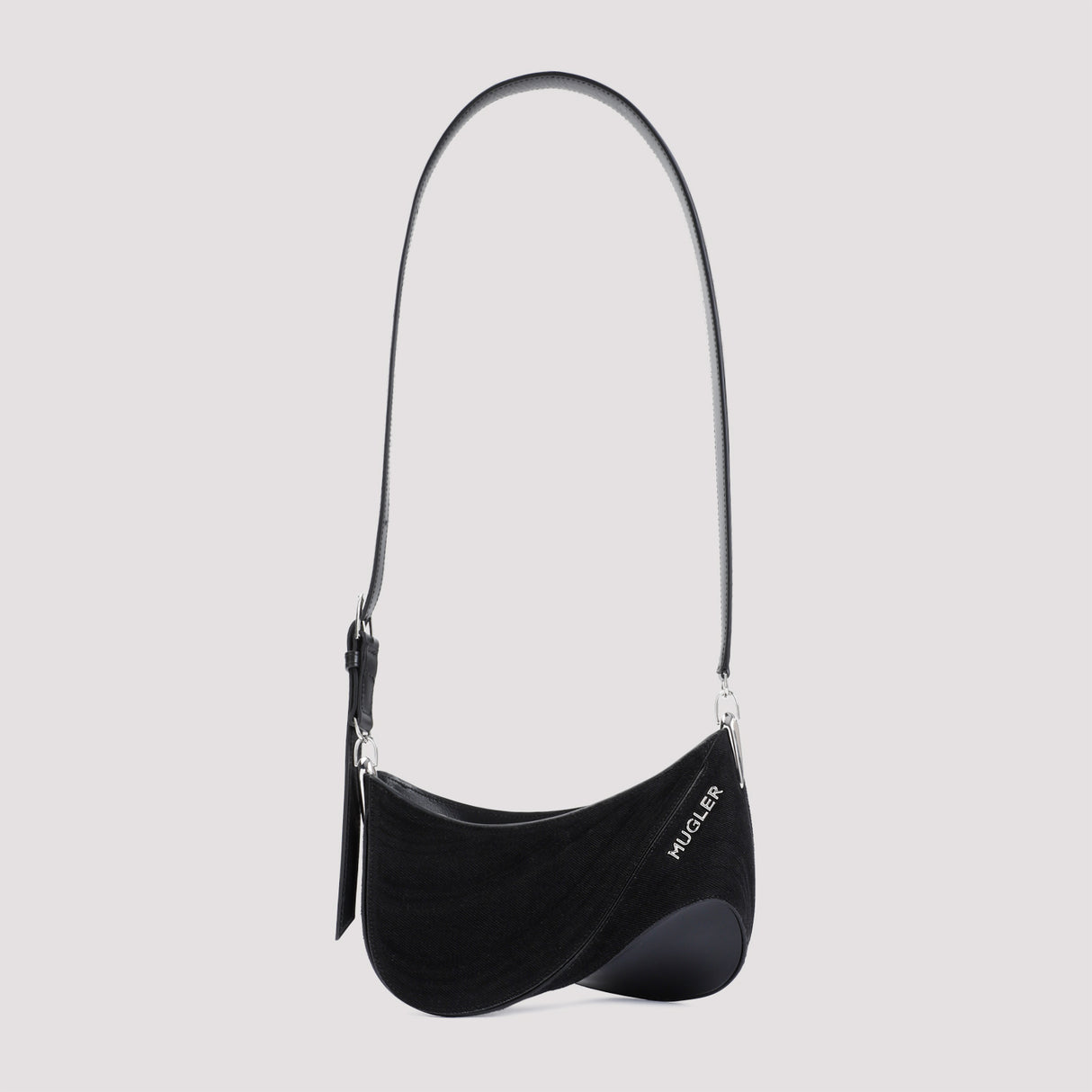 MUGLER Curve Handbag with Adjustable Strap - 23cm x 15cm x 11cm