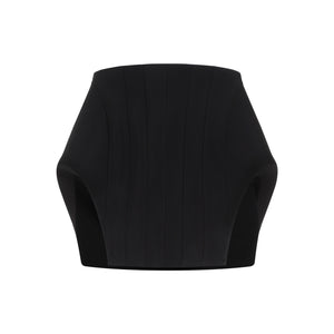 MUGLER Stunning Mini Skirt with Pleats and Cut-Out Detail