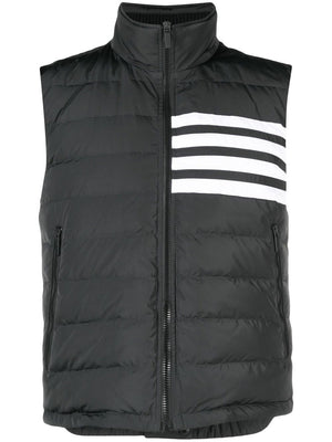 THOM BROWNE Men's Tricolor Field Vest with Internal Suspenders and Elasticated Hemline