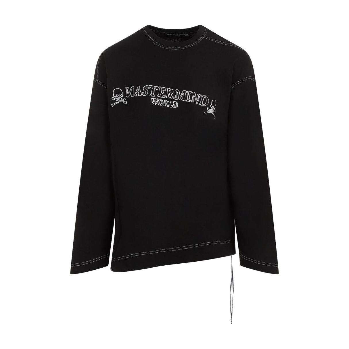 MASTERMIND JAPAN メンズ用黒長袖ハンドライティングTシャツ