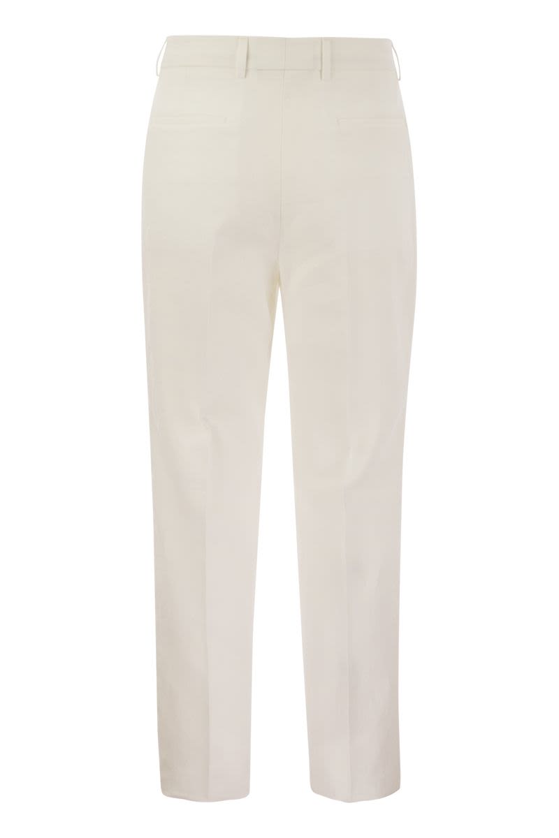 BRUNELLO CUCINELLI Leisure Fit Linen Trousers with Darts