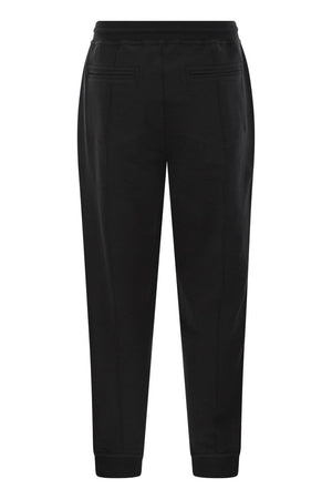 BRUNELLO CUCINELLI Techno Cotton Fleece Trousers with Zip & Stretch Bottom