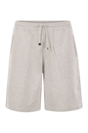 BRUNELLO CUCINELLI Relaxed Fit Bermuda Shorts with Piping - Knee Length