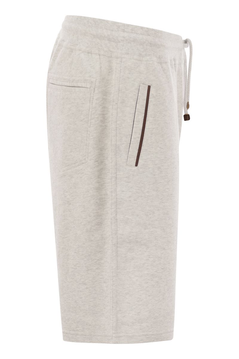 BRUNELLO CUCINELLI Relaxed Fit Bermuda Shorts with Piping - Knee Length