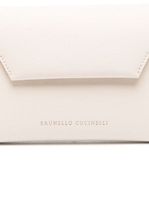 BRUNELLO CUCINELLI Leather Mini Handbag with Foldover Top