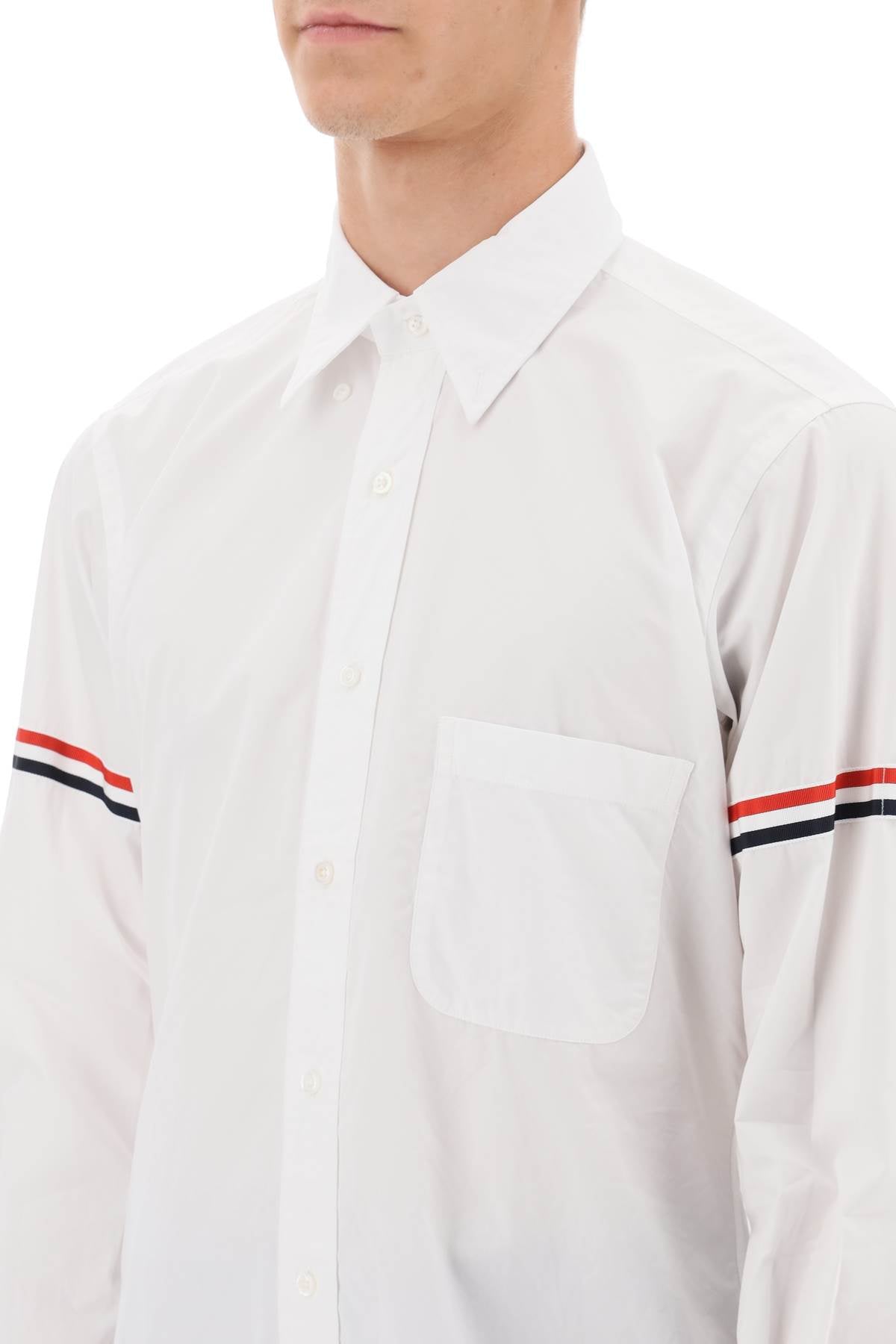 THOM BROWNE Oxford Button-Down Shirt with RWB Armbands - Size 3