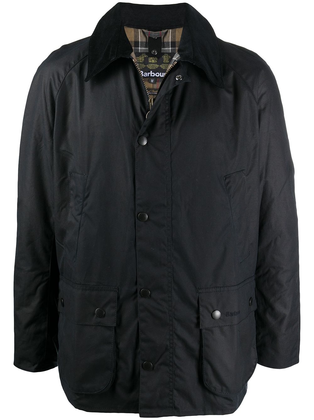 BARBOUR Men's Straight Silhouette Waxed Jacket with Raglan Sleeves