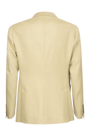 BRUNELLO CUCINELLI Men's Sand Camel Jacket with Patch Pockets for FW22