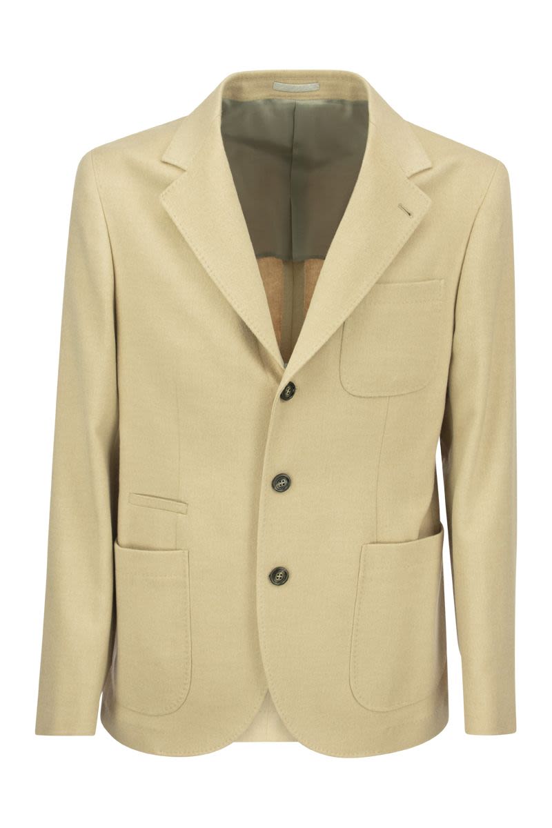 BRUNELLO CUCINELLI Men's Sand Camel Jacket with Patch Pockets for FW22