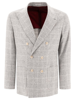 BRUNELLO CUCINELLI Deconstructed Prince of Wales Blazer - Regular Fit for Men