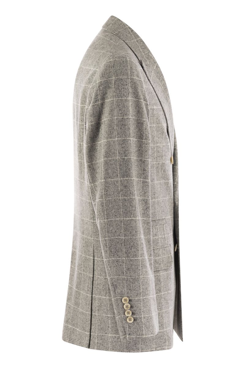 BRUNELLO CUCINELLI Elegant Prince of Wales One-and-a-Half-Breasted Jacket