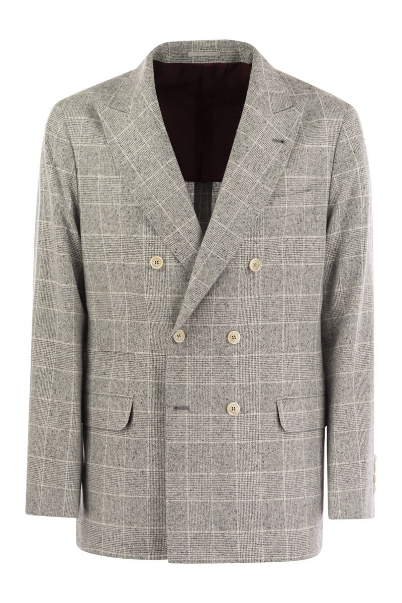 BRUNELLO CUCINELLI Elegant Prince of Wales One-and-a-Half-Breasted Jacket