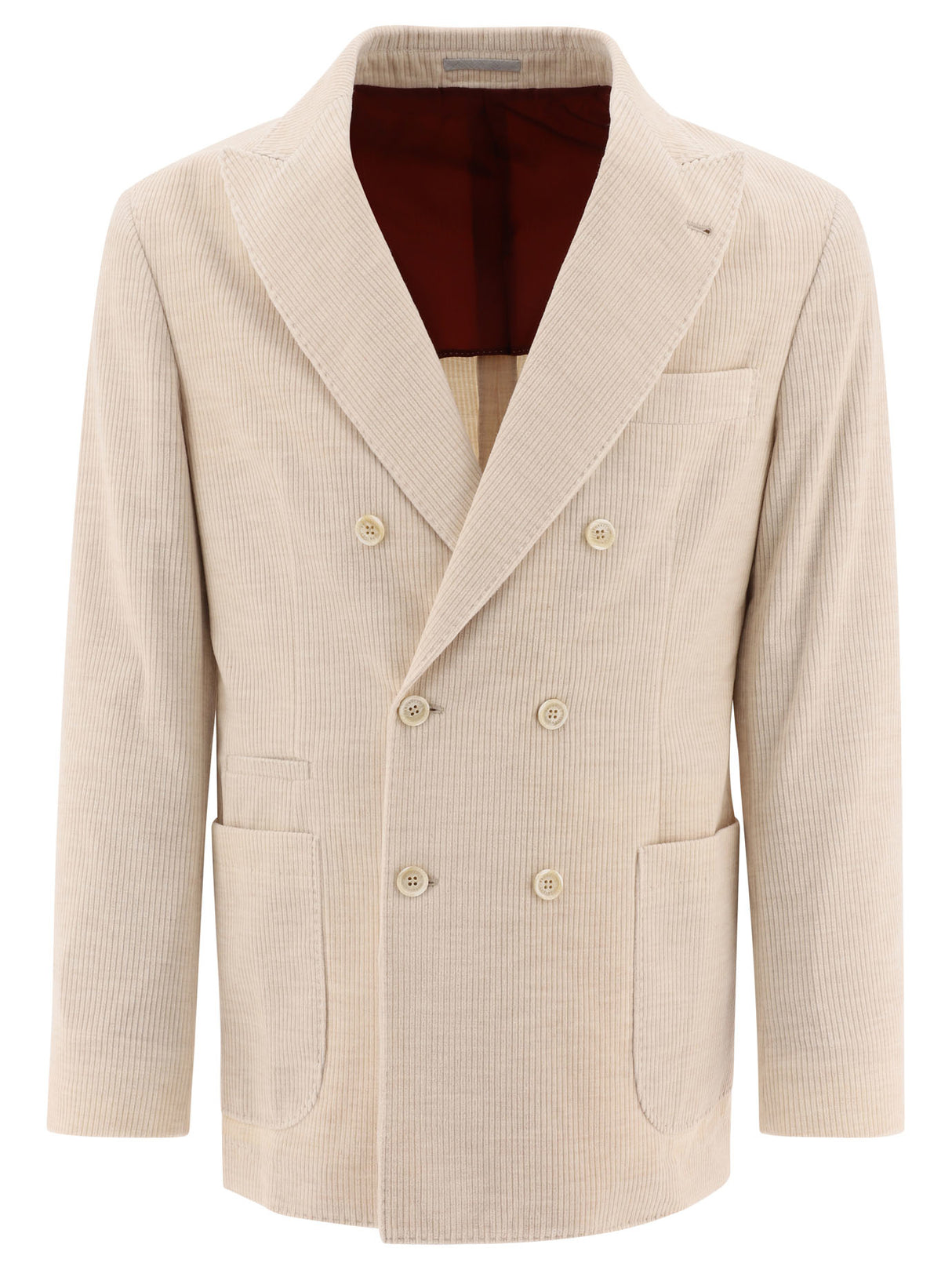 BRUNELLO CUCINELLI Deconstructed Double-Breasted Corduroy Blazer - Regular Fit