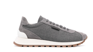 BRUNELLO CUCINELLI Medium Grey Wool Panelled Sneaker for Women