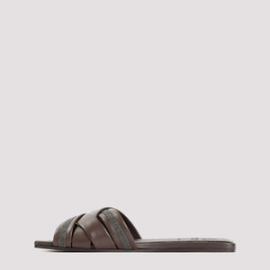 BRUNELLO CUCINELLI Women's Brown Leather Sandals - SS24 Collection