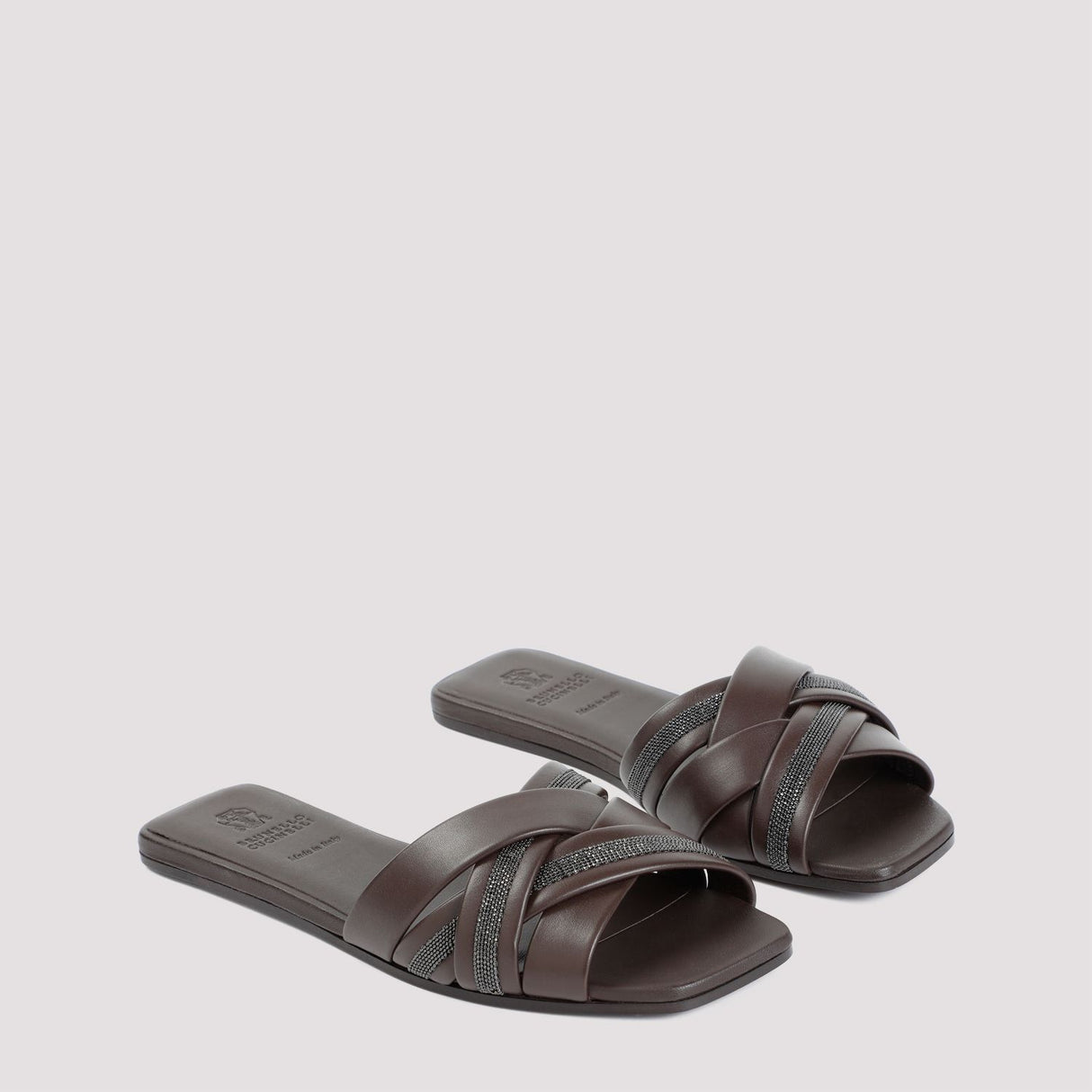 BRUNELLO CUCINELLI Women's Brown Leather Sandals - SS24 Collection