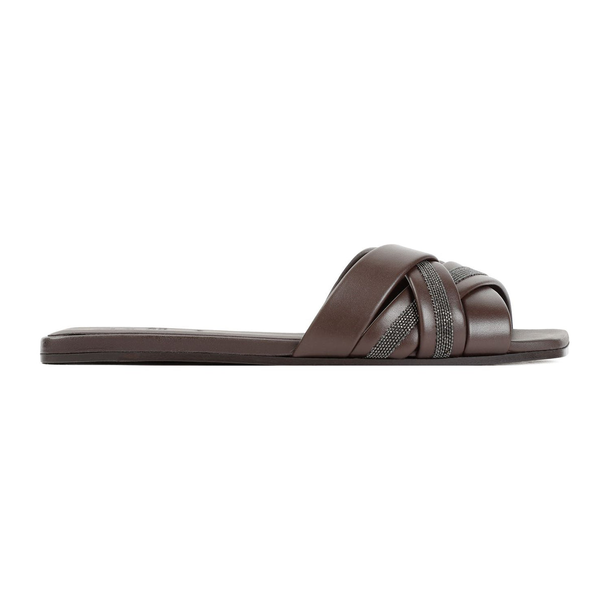 BRUNELLO CUCINELLI Women's Brown Leather Sandals - SS24 Collection