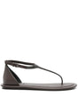 BRUNELLO CUCINELLI Leather Thong Sandals with Buckle Strap for Women