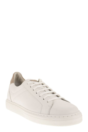 BRUNELLO CUCINELLI Calfskin Trainers with Grain and Lightweight Sole