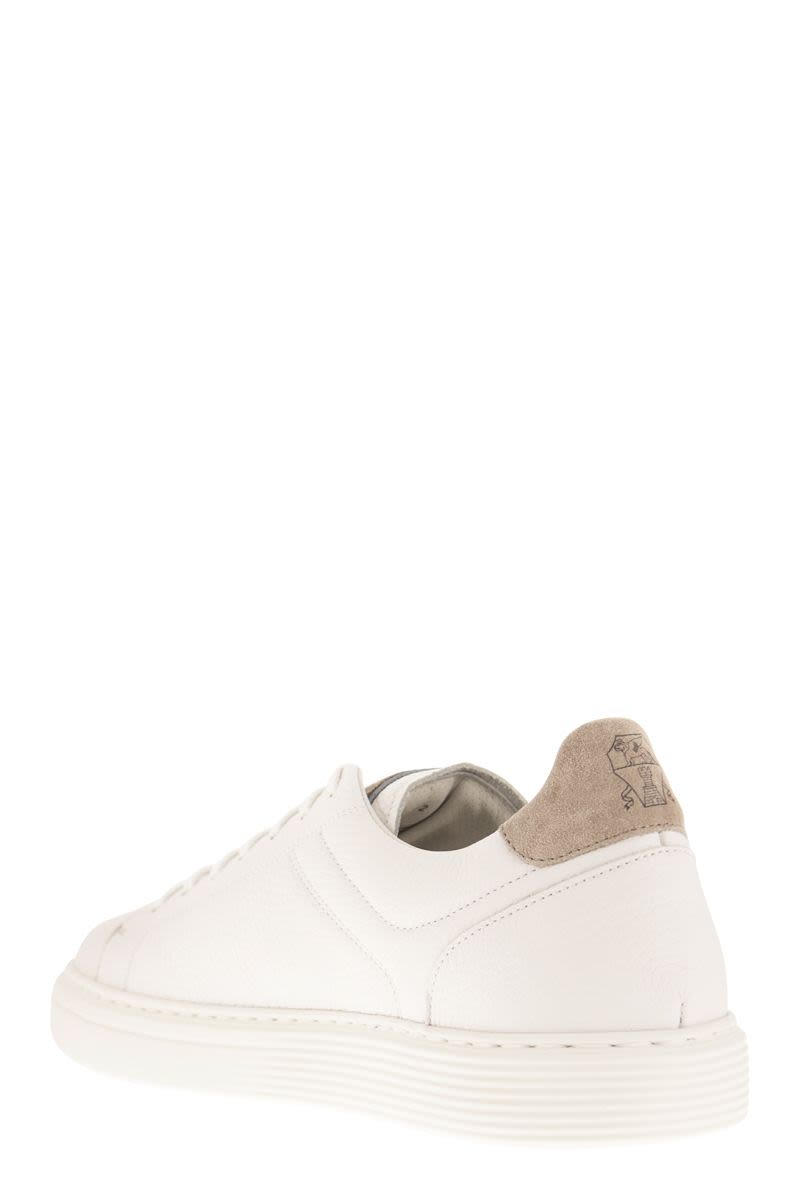 BRUNELLO CUCINELLI Calfskin Trainers with Grain and Lightweight Sole