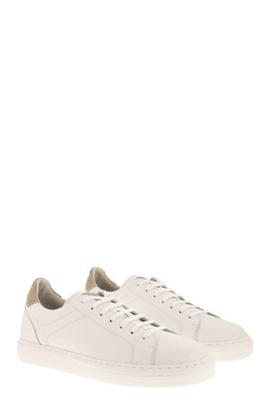 BRUNELLO CUCINELLI Calfskin Trainers with Grain and Lightweight Sole