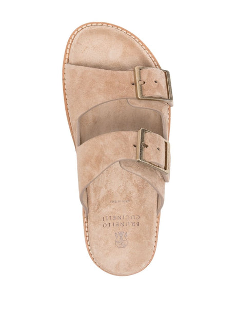 BRUNELLO CUCINELLI Urban Slide Sandals in Washed Suede - Men's 2.5 cm