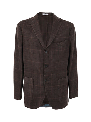 BOGLIOLI Regular Check Wool Blazer for Men