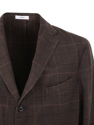 BOGLIOLI Regular Check Wool Blazer for Men