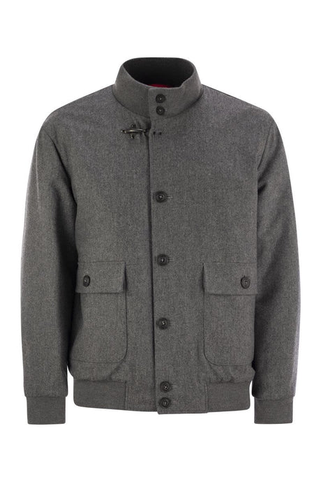 FAY Men's Regular Fit Wool Bomber Jacket