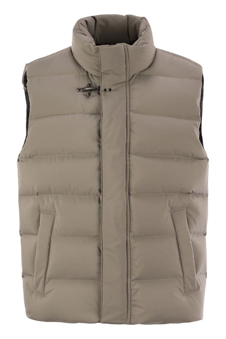 FAY Men's Down Vest - Urban Quilted Waistcoat