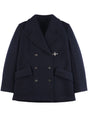 FAY Women's Wool Double-Breasted Pacoat with Notched Lapels