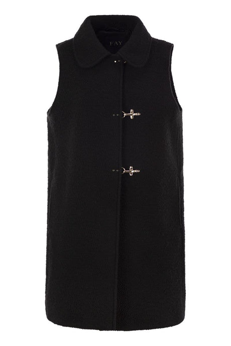 FAY Wool Vest with Iconic Hook Closure