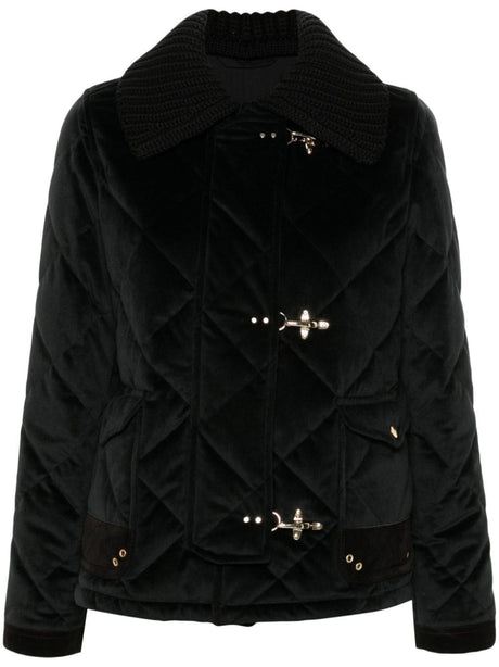 FAY Mini Quilted Velvet Jacket