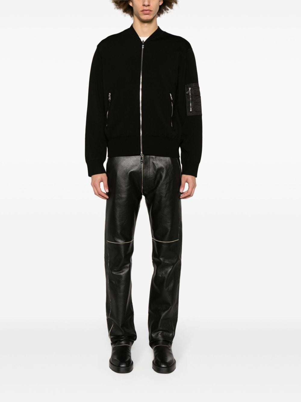 NEIL BARRETT 黒色 男性用ブレンドボンバージャケット - FW23