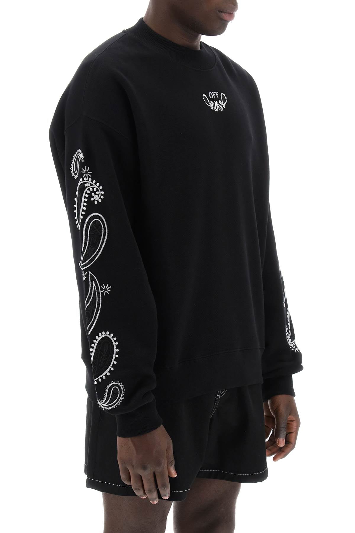 OFF-WHITE Mini Bandana Print Skate Crewneck for Men