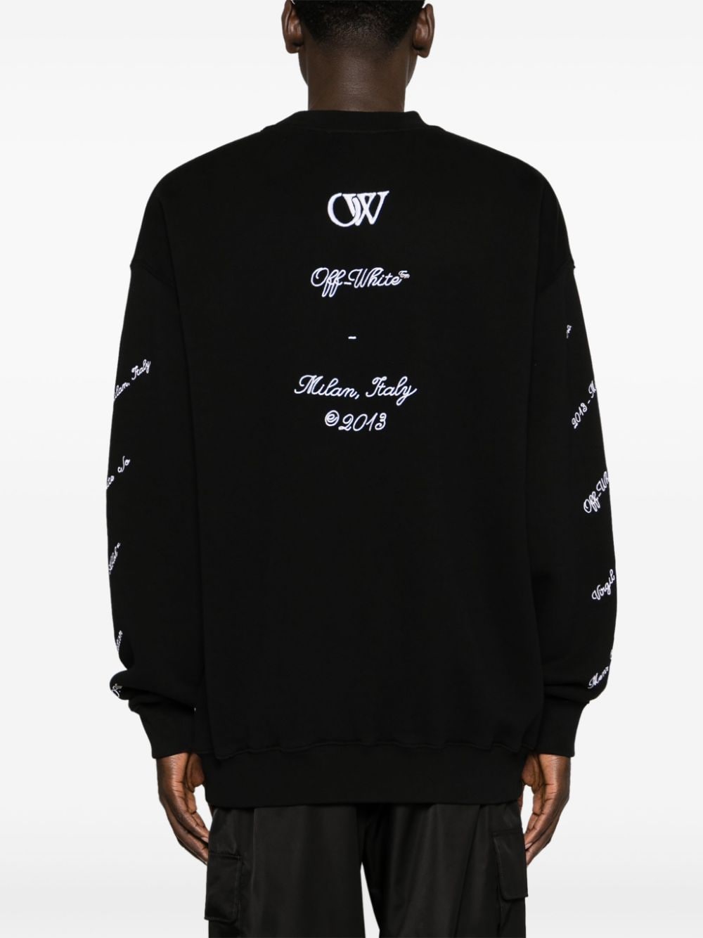 OFF-WHITE Embroidered Sleeve Crew-Neck Sweatshirt - Skate Fit