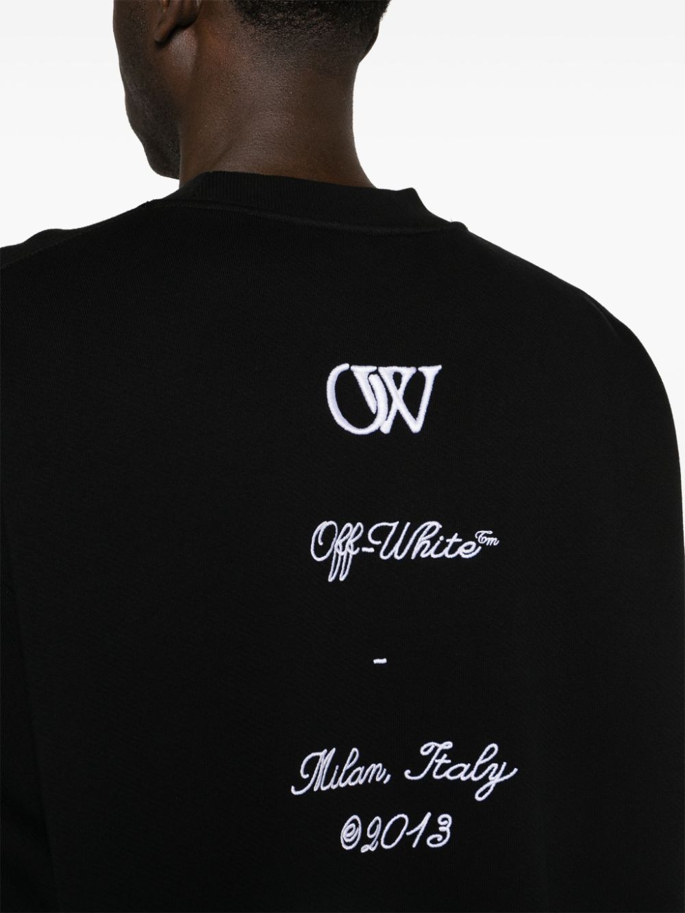 OFF-WHITE Embroidered Sleeve Crew-Neck Sweatshirt - Skate Fit