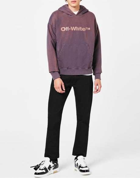 OFF-WHITE Laundry Logo Skate Hoodie - Aubergine