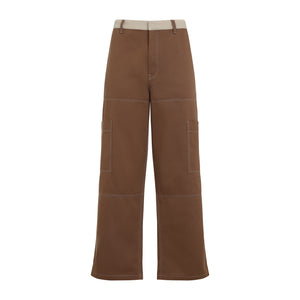 OFF-WHITE Contrasting Waistband Cargo Pants for Women