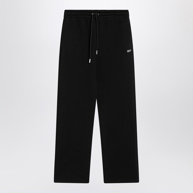 OFF-WHITE Men's Black Jogging Trousers with Off Logo