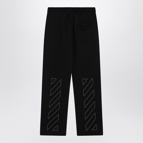 OFF-WHITE Men's Black Jogging Trousers with Off Logo