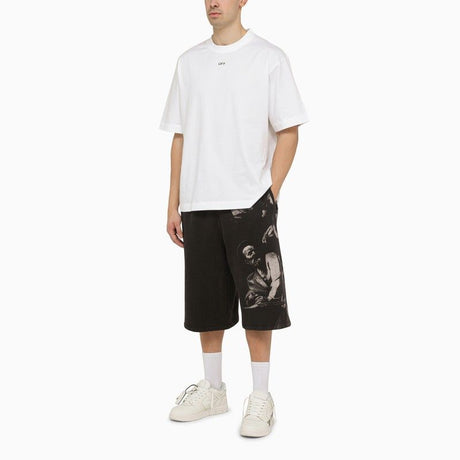 OFF-WHITE 大きめの印刷入り黒スウェットショーツ - SS24コレクション