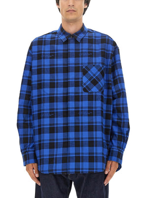 OFF-WHITE Oversized Check Print Shirt (Size L)